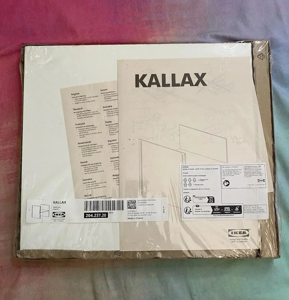 Ikea KALLAX Insert with 1 shelf white 13x13 204.237.20 NEW Shelving Unit 33cm